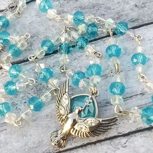 Silver Dove Handbeaded Chain Necklace